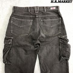 HOLLYWOOD RANCH MARKET × BLUE BLUE カーゴパンツ ワークパンツ ダック デニム リネン 麻 3Dポケット 2サイズ スミクロ フェードブラック グレー 黒系 ハリウッドランチマーケット ブルーブルー