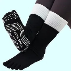 【新着商品】ダブルカーフ 靴下 重ね履き風 フィットネス ピラティス ソックスすべりどめ 靴下 5本指 レディース ヨガソックス おしゃれ【全11色】 【インストラクター推薦】 [ZI-ZI]