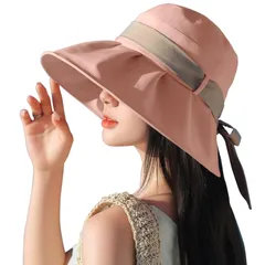 【★数量限定★】[HWVICTORYV] uvカット 帽子 レディース 日焼け防止 紫外線対策 大きいサイズ 日除け帽子 かわいい ファッション 女性 春夏 遮光 遮熱 涼しい つば広 ハット 小顔効果/サイズ調節/折りたたみ/紐付き