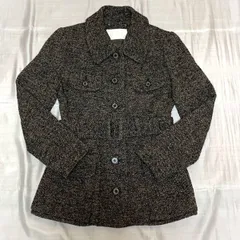 Harrods ハロッズ【Women's size -1　M相当】ツイード/ハーフコート/アウター★白黒/グレー/Made in Japan◆▽2-80