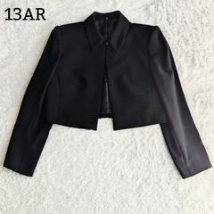 美品■フォーマルジャケット ジャケット ブラックフォーマル ショート丈 ボレロ 冠婚葬祭 13AR LL 大きいサイズ 黒 ブラック レディース