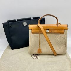 ⭐︎HERMES エルメス エールバッグPM □C刻印 (1999年) ハンドバッグ ショルダーバッグ 2way 鍵 カデナ ナチュラル 替えバッグあり ブラック 【中古】Bランク　2_162