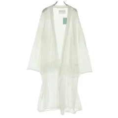 未使用 La Leia ラレイア 長袖 メッシュ ロング カーディガン F ホワイト レディース 古着