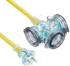 Style:防雨型延長コード ハタヤ (HATAYA) 2P 延長コード 屋外用 (防雨型) コード10m 太さ2.0? コンセント3個 コンセント防雨キャップ付き パイロットランプ内蔵 エクスバンド付 家庭用 工場用 建設現場 FX延長コード FX-103(