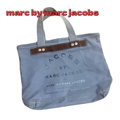 マークバイマークジェイコブス　キャンバストートバッグ　コットン　レザー　marc by marcjacobs