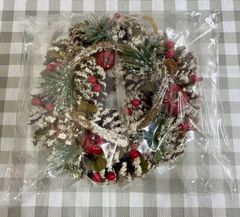 【未開封品】東京ローソク デコレーション クリスマスナチュラルリース パイン＆アップル 25cm