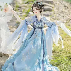 唐装 漢服 中華服 チャイナ服 ストール付き3点セット レディース 大人 可愛い 中華ドレス 漢服ドレス 中国古代服装 ひらひらの振袖 ピンク ブルー グリーン 3色 ふんわり 中華 コスプレ衣装 華流 ハロウィン コスプレ お姫様 中華古典 コスチューム