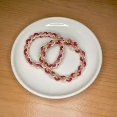 【 ハンドメイド ヘアゴム あみゴム 】 赤系 暖色系 秋コーデ