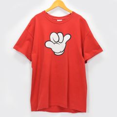 X-LARGE エクストララージ Disney ディズニー コラボ ミッキーマウス メンズ Lサイズ Tシャツ 半袖 赤 レッド 0142136 XLARGE