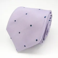 レミュー ブランドネクタイ ドット 総柄 シルク メンズ パープル LES MUES  【中古】