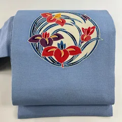 袋帯　菖蒲　花影　銀通し　ホワイト　着物　041a d 袋帯菖蒲花影銀通しホワイト着物041a d