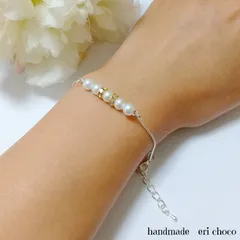 ホワイトパール&ロンデルのブレスレット