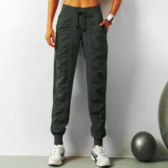 ジョガーパンツ レディース ジム トレーニング ランニング ヨガ スポーツウェア ズボン ギャザー入り クール 無地 スタイルアップ 韓国風 カジュアル 大人可愛い ロング丈 体型カバー S〜3XL対応 9色展開 春 夏 秋 カーキー