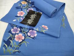 平和屋着物○本場大島紬 白大島 9マルキ 花唐草文 正絹 逸品 未使用  