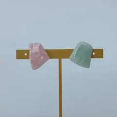 ピンクとグリーンなピアス　No.24