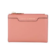 【在庫処分】人気 薄型 ウォレット ミニ財布 カード 二つ折り 小銭入れ レディース おしゃれ 女性用 財布 プレゼント [Miskely] (ピンク)