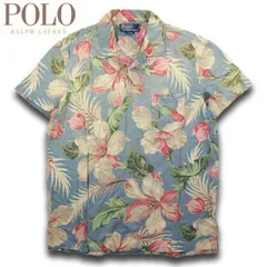 ラルフローレン ポロシャツ 半袖 アロハ柄 フローラルプリント 花柄 メンズ ボタニカル レア M L ビンテージ