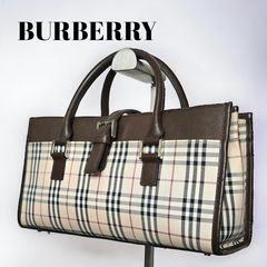 美品 BURBERRY バーバリー ハンドバッグ トートバッグ 鞄 手提げ 底鋲