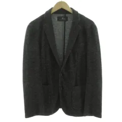 ナノユニバース nano universe ジャケット テーラードカラー シングル 2B 起毛 ブラック 黒 グレー L
