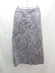 ◇ GLOBAL WORK ウエストゴム コーデュロイ スリット シンプル ひざ丈 タイト スカート サイズS パープル系 レディース E  【1304210029127】