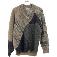 kolor カラー 18AW クレイジーパターンVネックニットセーター 18WPL-N02307 グレー系 2のサムネイル