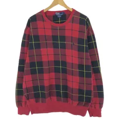 古着 ラルフローレン Ralph Lauren POLO by Ralph Lauren チェック柄 ワンポイントロゴスウェットシャツ トレーナー メンズL/eaa431431