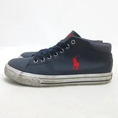 D■【23.5cm】ラルフローレン/POLO Ralph Lauren ロゴ刺繍ハイカットスニーカー■紺/LADIES/15【中古】■のサムネイル