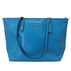 COACH トートバッグ ライトブルー レザー - メルカリ