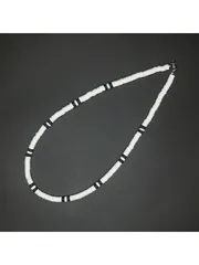 ジュエリー メンズ ネックレス ヨーロピアンボヘミアンスタイル 大粒ビーズ ネックレス 白黒 メンズジュエリー