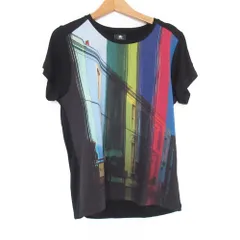 美品 Paul Smith PS ポールスミス 半袖 プリントTシャツ M ブラック レディース 古着 中古 USED