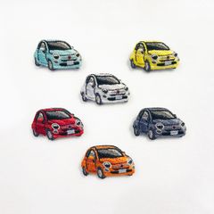 【LM / エルム】ブローチ フィアット チンクエチェント 500  /  立体刺繍アクセサリー FIAT 車