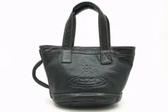 ヴィヴィアン ウエストウッド ハンドバッグ トート オーブ ロゴ 舟型 ステッチ レザー 黒 ブラック Vivienne Westwood 1433h
