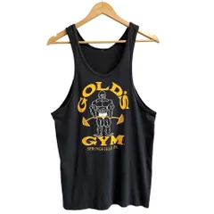 GOLD'S GYM ゴールドジム フロントプリント タンクトップ 黒×オレンジ×白 No.Y459