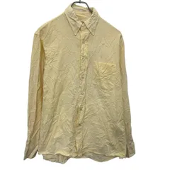 L.L.Bean 長袖 無地シャツ 15 M～ イエロー エルエルビーン ボタンダウン 胸ポケット カジュアルシャツ 古着卸 アメリカ仕入 a704-5079