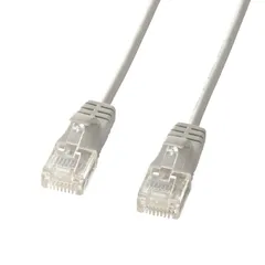 サンワサプライ カテゴリ6準拠極細LANケーブル 15m ライトグレー KB-SL6-15 （1点）