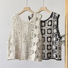 ヴィンテージリバーシブル花柄刺繍ベスト HOOK】ヴィンテージ風花模様刺繍vネックデニムベスト（ベスト