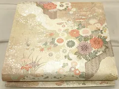 平和屋着物◎佐賀錦　六通柄袋帯　唐織　道長屏風花文　金銀糸　正絹　逸品　未使用　CAAS4741ft