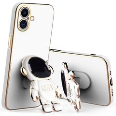 【人気商品】スマホカバー 人気 iPhone iPhone 可い 16 16 16カバー耐衝撃 立体 スタンド機能Xiaomi 軽薄型 ケース宇宙飛行士隠し ケース対応：iPhone (白) Wousunly