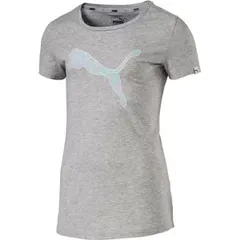 【新品】【ジュニアサイズ】【150cmのみ】puma（プーマ）キッズ・ジュニア ティーシャツ SS Tシャツ ガールズ 半袖Tシャツ プーマ キッズ tシャツ　ライトグレーヘザー　593248-04-150