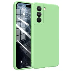 【在庫セール】Galaxy S22 ケース シリコン 耐衝撃 薄型 スリム ソフトカバー 薄型 軽量 一体型 レンズの全面保護 擦り傷防 米軍MIL規格取得 ワイヤレス充電 全面保護カバー Galaxy S22 ケース （ペパーミントグリーン） MJJ-105のサムネイル
