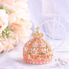 【新品 未使用】ジュエリーボックス クラウン ピンク ピィアース クリスマス 007-2