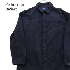 【90~00s】フィッシャーマンジャケット ダークネイビー ユーロ古着 刺繍入