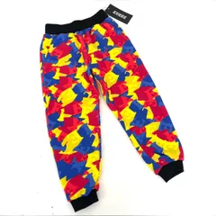 ✨新品未使用✨EXIEEE イグジー キッズ総柄ロゴイージーパンツ 裏起毛 カラフル 派手パンツ 英字