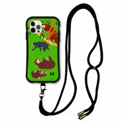 [iPhone15 Pro] iPhoneSE 第3世代 / 第2世代 スマホショルダー付 i-coronケース iPhone15 iPhone14 iPhone13 12 11 スマホケース カバー 肩掛け 斜め掛け アニマル柄 マレーグマの春 森の中