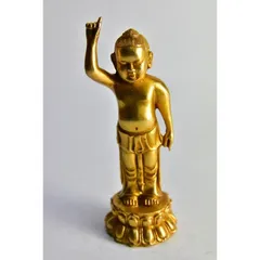 仏教美術　古銅　誕生仏　仏像　時代箱　D　R4270 仏教美術 古銅 誕生仏 仏像 時代箱 D R4270