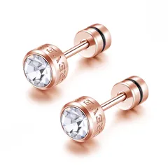 【在庫セール】ESFRIAN ピアス メンズ シンプル メンズピアス ゴールド 黒い石 サージカルステンレス スタッド つけっぱなし ネジ式 ジュエリー 男女兼用 両耳用 キャッチ 人気 おしゃれ プレゼント レディース ファースト ブラック 2個セット 5ｍ