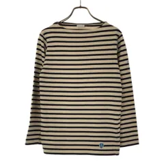 オーシバル フランス製 ボーダー 長袖 バスクシャツ 1 ホワイト×ネイビー ORCIVAL カットソー Tシャツ ロゴワッペン レディース 古着 【240404】 メール便可