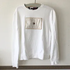 8204 TOMMY HILFIGER トミーヒルフィガー アイコンロゴ トレーナー スウェット トップス ホワイト Mサイズ ポリエステル