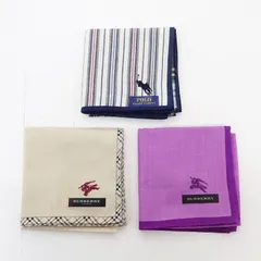 【三重店】POLO RALPH LAUREN BURBERRY ハンカチ 計3点セット（ポロラルフローレン/バーバリー）【134-B211】