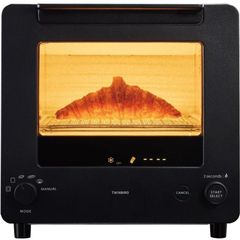 ツインバード トースター オーブントースター 2枚焼き リベイク コンパクト 燕三条 匠ブランジェ オートモード 120℃~260℃ 8段階温度調整 黒 ブラック TS-D486B